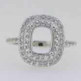 Sterling Silver Semi Mount Ring Setting Cushion CU 9x7mm White Topaz GT1 - Syzjewelry